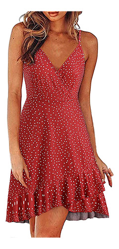 Vestido Casual De Verano Con Cuello En V Y Estampado Floral