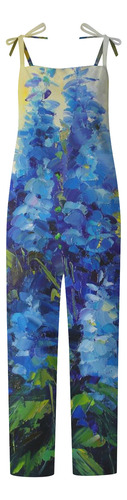 Pantalones B Para Mujer, Sin Mangas, Con Estampado Floral, E