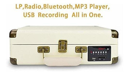 Tornamesa Bluetooth, Radio Fm, Puerto Usb, Blanco