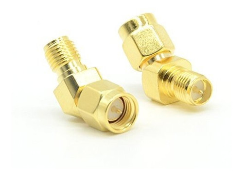 2pcs Sma Macho A Rp-sma Adaptador Hembra 45/135 Grados Chapa