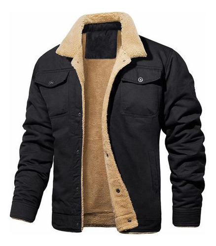 Jaqueta Masculina, Grossa, Forrada Com Lã Quente, Jaqueta
