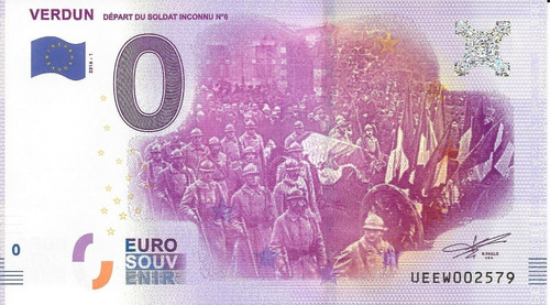 #07 Billete 0 Euro Verdun Partida De Soldados