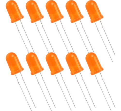 Led Difuso Emissor De Luz Laranja 5mm Kit 10