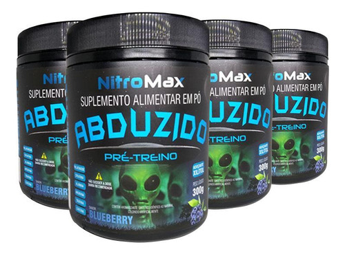 4x Abduzido Pre Treino Nitro Max Blueberry 300g