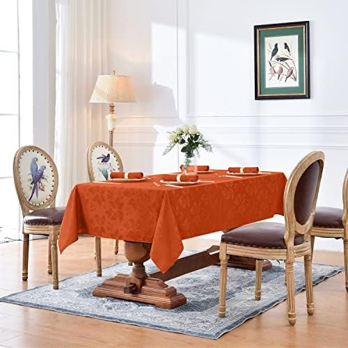 Mantel Rectangular De Jacquard De Otoño, Mantel Impermeable