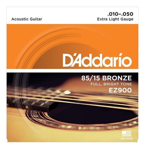 Encordado Cuerdas Guitarra Acustica Daddario Ez Bronze 85/15