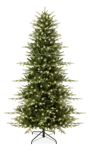 Árbol De Navidad De Abeto Noble Preiluminado 4,5 Ft