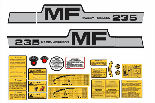 Kit Adesivos Trator Massey Ferguson 235mf 235 Mf Ca-00455 Mq