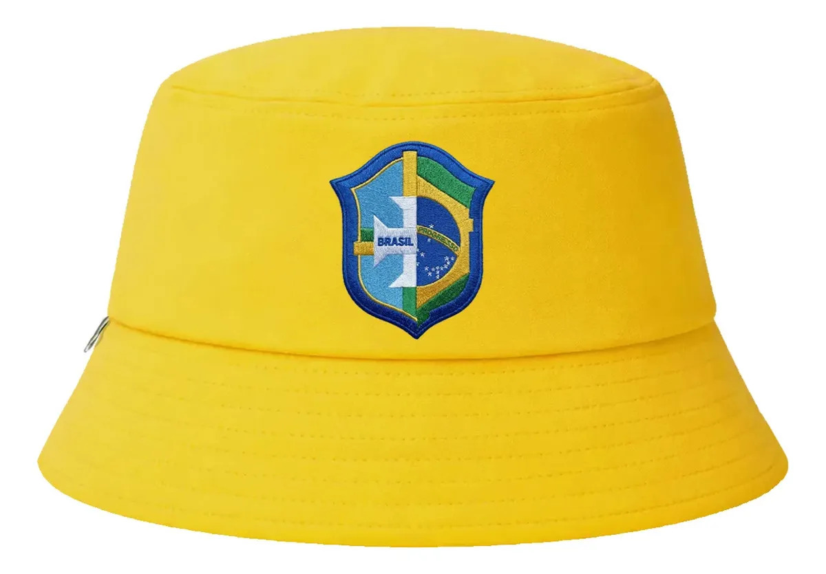 Bucket Style Brasil Premium Amarelo Moda Vibe Copa Do Mundo Amarelo Un Geométrico