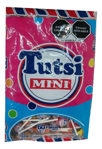 Paleta De Caramelo Macizo Mini Tutsi Pop Sabores Surtidos60p