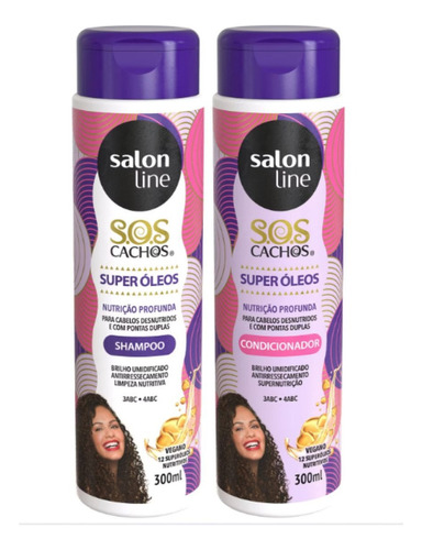 Shampoo + Condicionador Salon Line Cachos Super Óleos 300ml