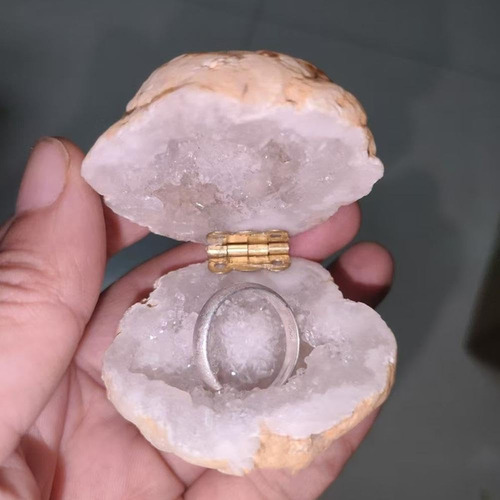 Generic Caixa De Anel Crystal Geode, Caixa De Anel