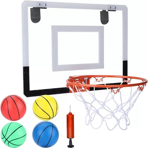  Mini canasta de baloncesto Iserlohn, para uso sobre la puerta.  Incluye 2 balones de lanzamiento silenciosos y una canasta de baloncesto  pro-mini, bomba de aire, diseñada para el hogar o la