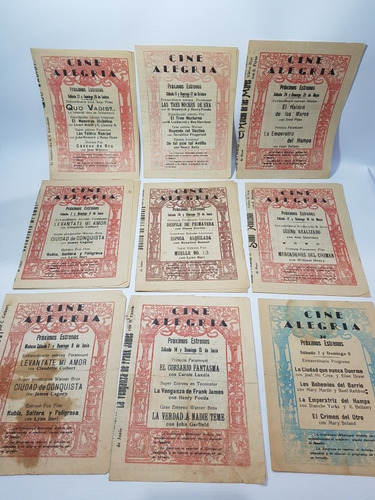 Imagen 5 de 10 de Antiguos Programas Cine 1940 Lote X 52 Roca Unión Mag 56761