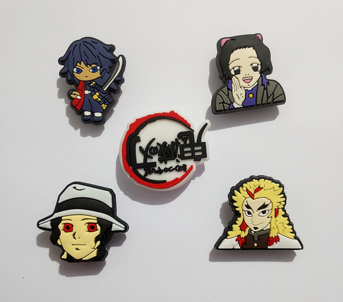 Kit Pins Jibbitz Crocs Demon Slayer Anime Hashira Netflix Azul-aço Jibbitz Crocs Anime Demon Slayer Tanjiro Nezuko Zenitsu Inosuke Hashira Otaku Netflix
