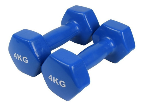 Imagen 2 de 6 de Par Mancuernas Hexagonales De 4 Kg
