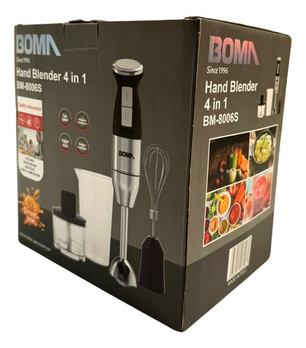 Batidora De Mano 4 En 1 Boma Bm-8006s Potencia 500w Color Plateado Plateado