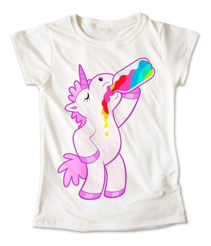 Blusa Unicornio Colores Botella Playera Estampado 084