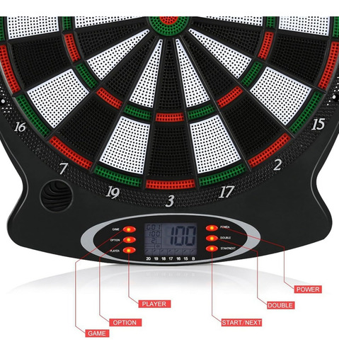 Tablero De Dardos Electrónico 38 Cm Seguro Y Duradero