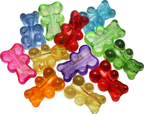 Cuenta Separador Acrílico 100g Pulseras Bisutería Collares Panditas 100 Pzs 1.7 Cm 1.1 Cm