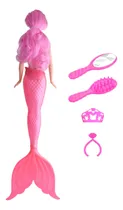 Comprar Muñeca Sirena Con Luces En La Cola Y Accesorios. 40cm. Lv