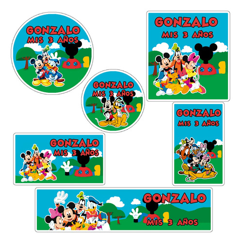 Kit 144 Stickers Mickey Y Sus Amigos Candy Bar Etiqueta