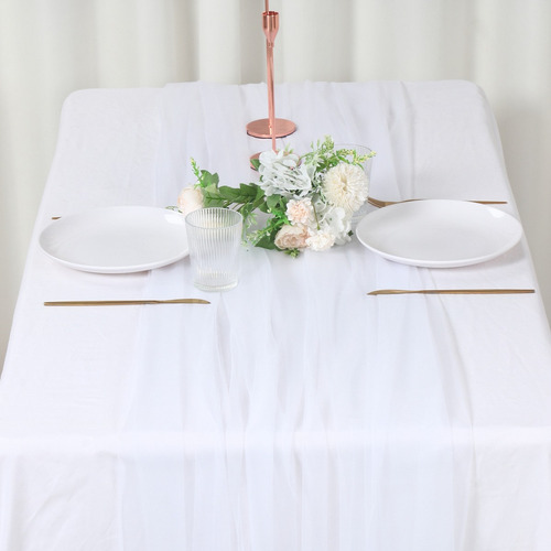 1.6*3m Rollos De Tela Organza Cortina De Decoración De Boda Color Blanco