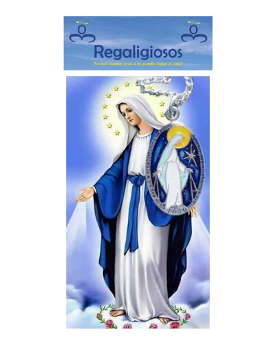 Medalla De Aluminio Con Cadena Y Oración Virgen Milagrosa