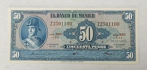 Billete De Mexico 50 Pesos Allende Muy Buena Condición