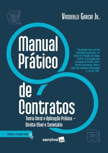 Manual Pratico De Contratos: Manual Pratico De Contratos, De Garcia Jr.,vanderlei. Editora Saraiva Jur Univ & Concursos, Capa Mole, Edição 1 Em Português, 2023