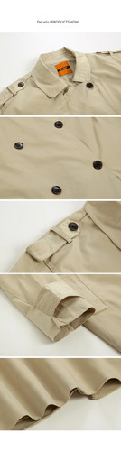 Gabardina Holgada Con Doble Botonadura Para Hombre