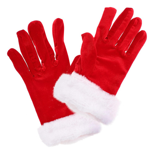 1 Par De Guantes Cortos Navideños De Papá Noel
