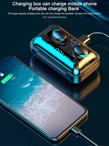 Imagen 3 de 4 de Audífonos Inalámbricos F9 5c Tws Bluetooth 5.0 + Powerbank