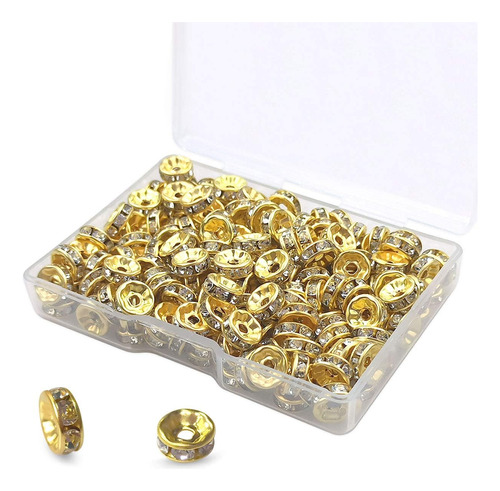 Rondelle Spacer Beads Rondel, 200 Unidades, De Cristal Plate