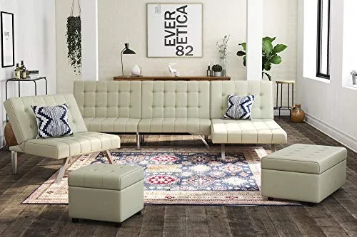 Dhp Emily Futón Sofá Cama, Las Piernas Moderno Sofá Converti