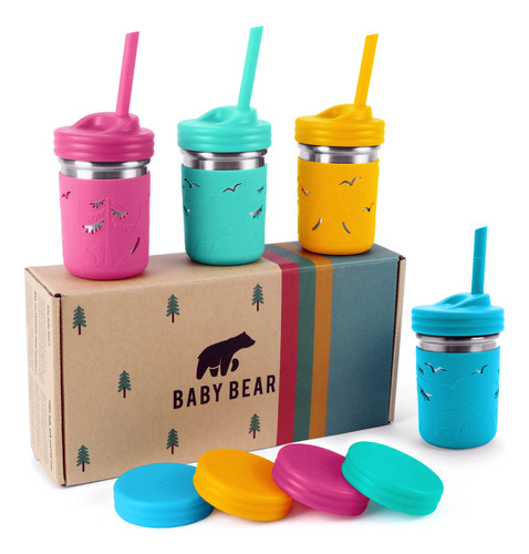 Baby Bear Products Vasos Para Ninos  Juego De 4, Tarro Maso