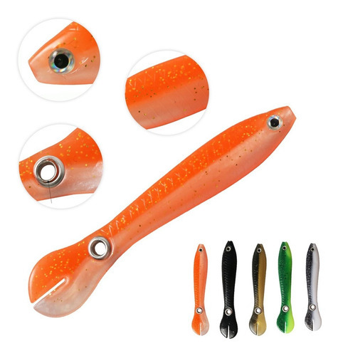 Isca De Pesca Artificial Jig Macia Silicone Bait Swing 5 Pçs