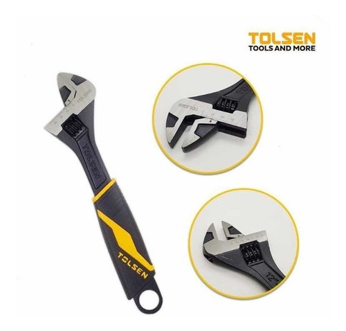 Llave Ajustable Mango Plastico 200 Mm 8 PuLG Tolsen 15309