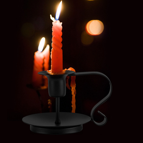 P Candelabro Retro De Hierro Cónico Candelabro Hecho A Mano