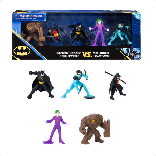 5 Figuras Coleccion Dc Batman Robin Joker Nightwing Clayface