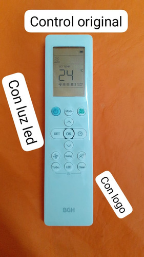 Control Remoto Bgh Bsie35wccr Frio Calor Original Nuevos