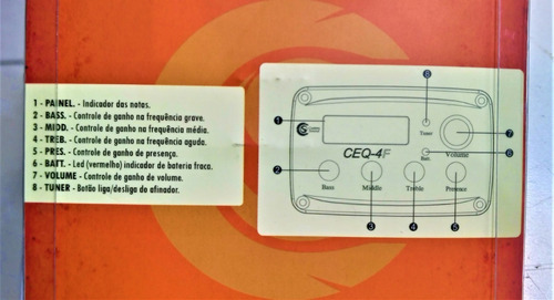 Imagem 3 de 3 de Captador Pré Equalizador Violão Flat Ceq-4 F Com Afinador