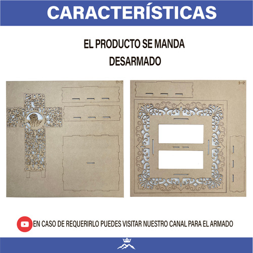 Centro De Mesa Cruz Cristo 5 Piezas Rockkings