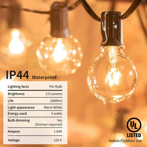 Y Guirnalda De Luces Para Exteriores, 15 Metros, 25+2