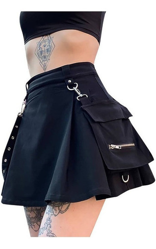 Falda De Moda Alternativa Gótica Punk Oscura Asiática [u]