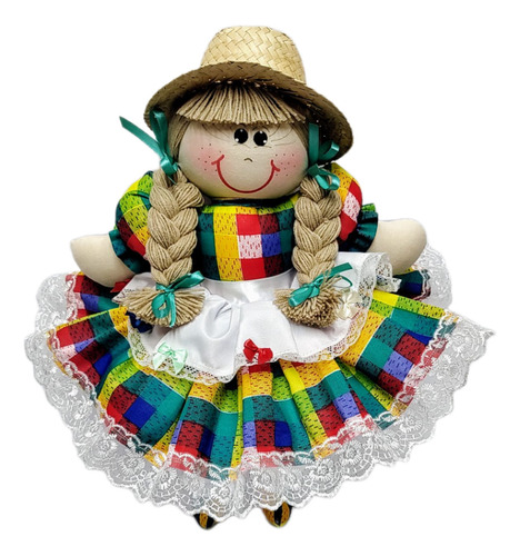 Boneca De Pano Caipirinha 43 Cm- Artesanal- Festa Junina.