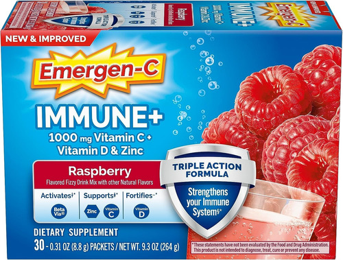Emergen-c Immune + 1000 Mg De Vitamina C ,  D Y Zinc 30 Pzas