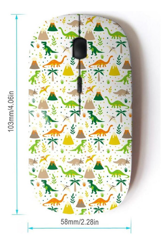 Koolmouse [ratón Óptico Inalámbrico Para Ordenador 2,4g Para Dinosaurio.