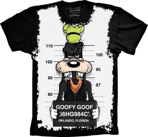 Camiseta Mugshot Plus Size Pateta Goofy Goof Thug Life