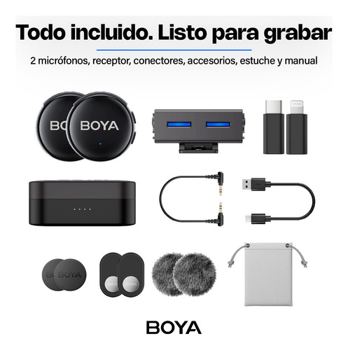 Micrófono Wireless Celular Boyalink 3 Ia Cancelación Ruido